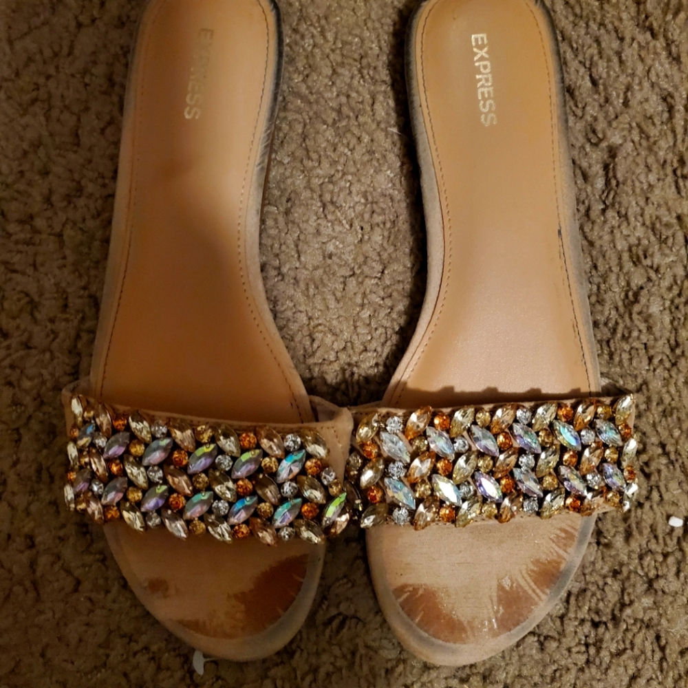 Blinged out sandals.
